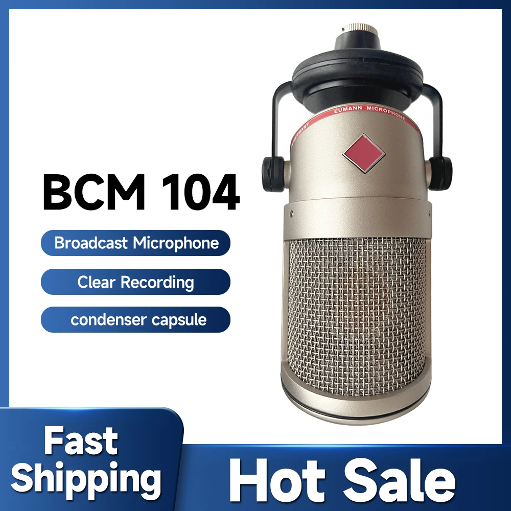 BCM104 Professional Broadcast Condenser Microphone-Cardioid, Low Self-Noise, High SPL Handling, Ideal for Studio, Podcasting,