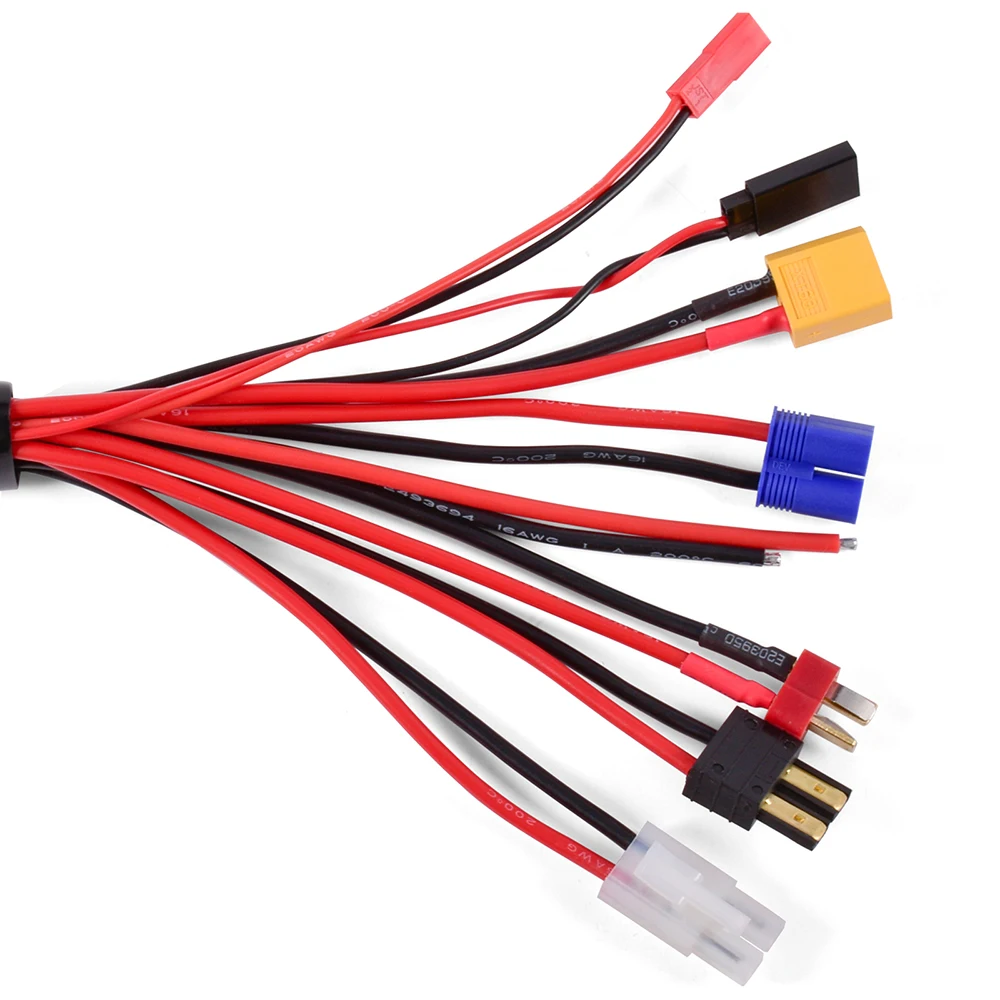 S77c4e54616fe45caa3b2015ead82bf565 RC Charger Adapter Connector 8 In 1 Charger 4.0mm Banana XT60 TRX Tamiya Lipo for RC Car Drone Imax B6 B6AC Battery Cable