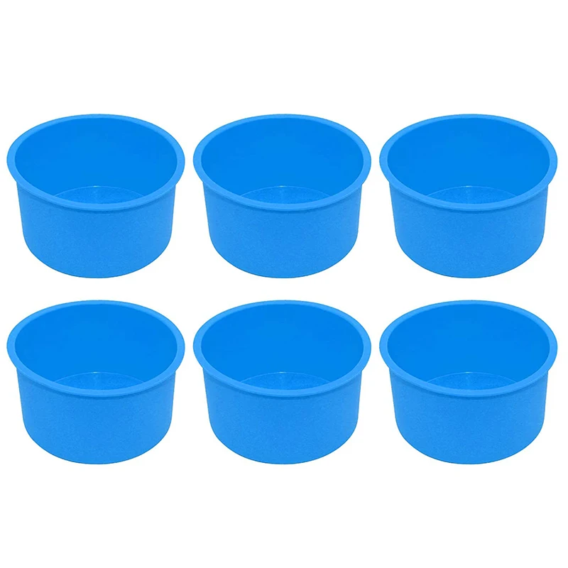 

Силиконовая мини-форма для торта, 4-дюймовая круглая форма для выпечки, антипригарная силиконовая форма для выпечки, многоразовая форма для выпечки, набор из 6 предметов
