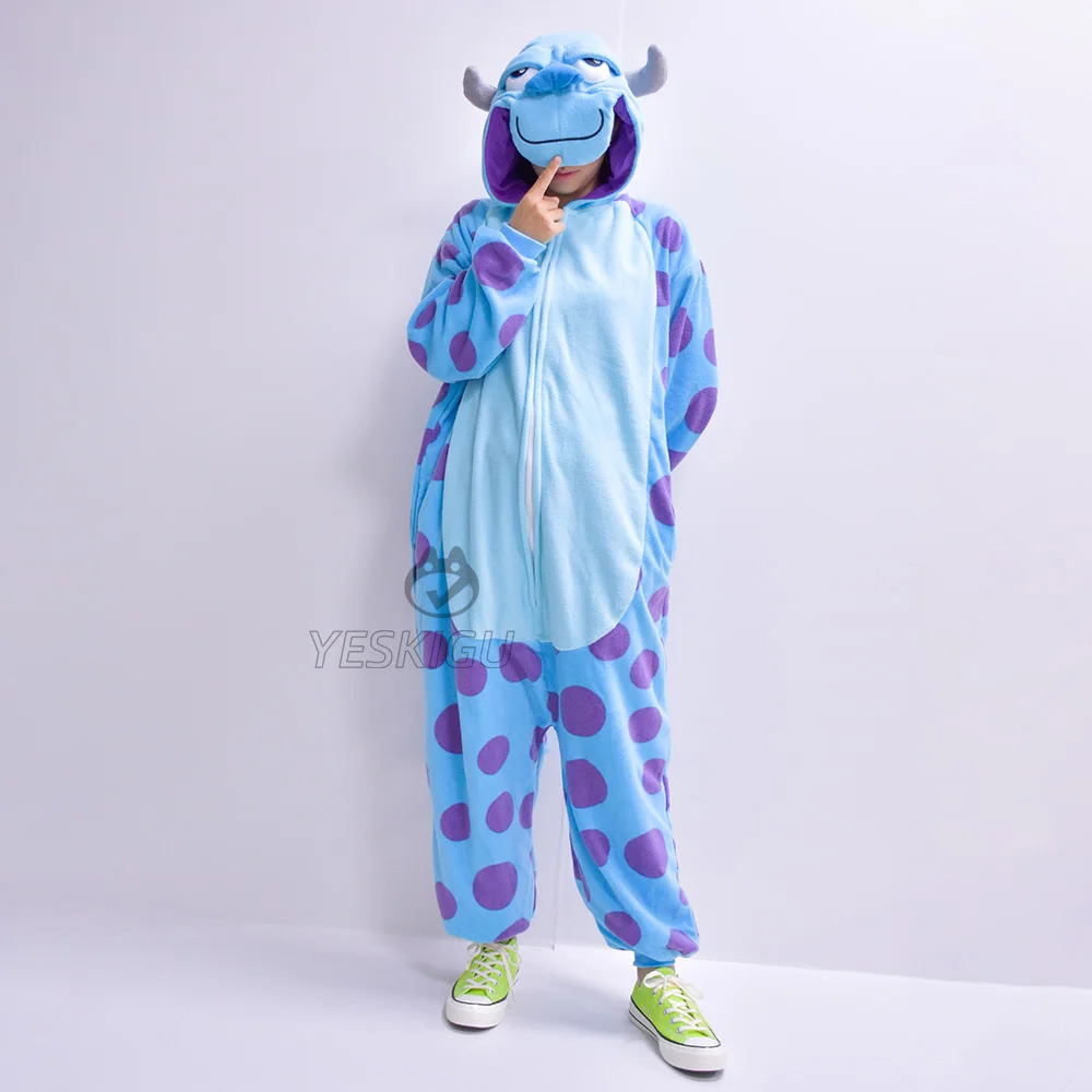 Kigurumi pajamas onesies cosplay pajamas onesies couple anime kigurumis funny onesie Sully Mike pajamas Halloween costumes festival outfit cartoon jumpsuit monster suit