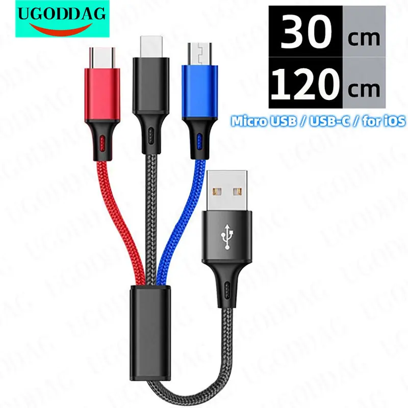 Micro Cabo Usb tipo c em Adaptador de Carregamento Rápido para Iphone Samsung Xiaomi