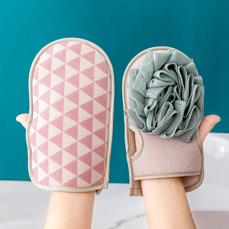 

Portable Exfoliating Bath Gloves Double Sides Body Scrubber Shower Sponge Body Cleaning Brush Massage Mesh Ball Bathing Supplies