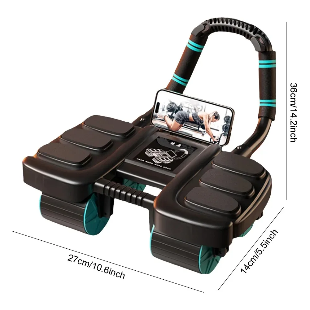 Abdominal Wheel Exerciser Six Wheel Design Slider Abdominal Workout Automatic Rebound Antislip Home Gym Fitness Equipment