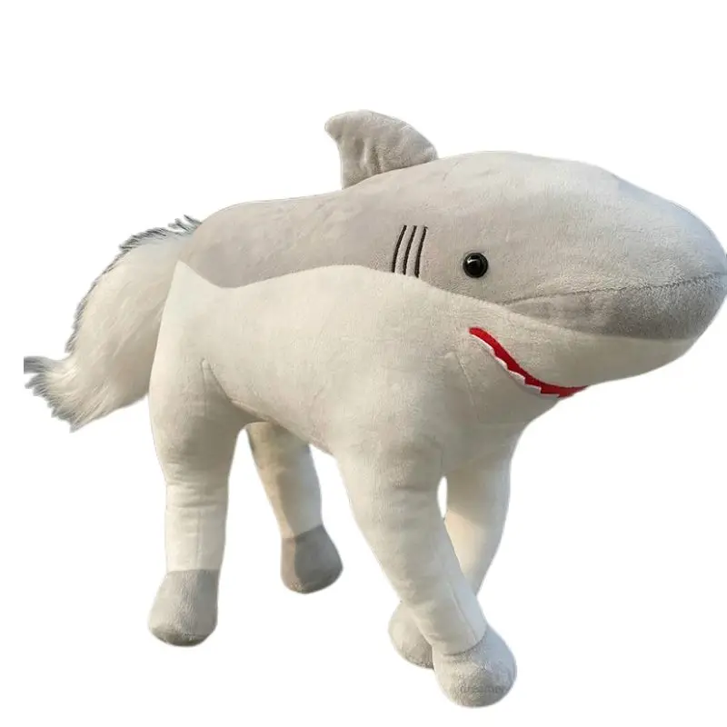 40/50/60cm Shark Horse Soft Stuffed Plush Toy Stuffed Shark Head Horse Body Model Doll Pillow Toy For Kid Children Birthday Gift