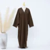 109491-2395cb.jpg Abaya ouverte unie pour femme, Robe musulmane, Jilbab, Kebaya, Vêtements islamiques, Kaftan, Robe, Khimar, Robes de Ramadan, Hijab, Kimono, Abayas - Collection Aïd 2026