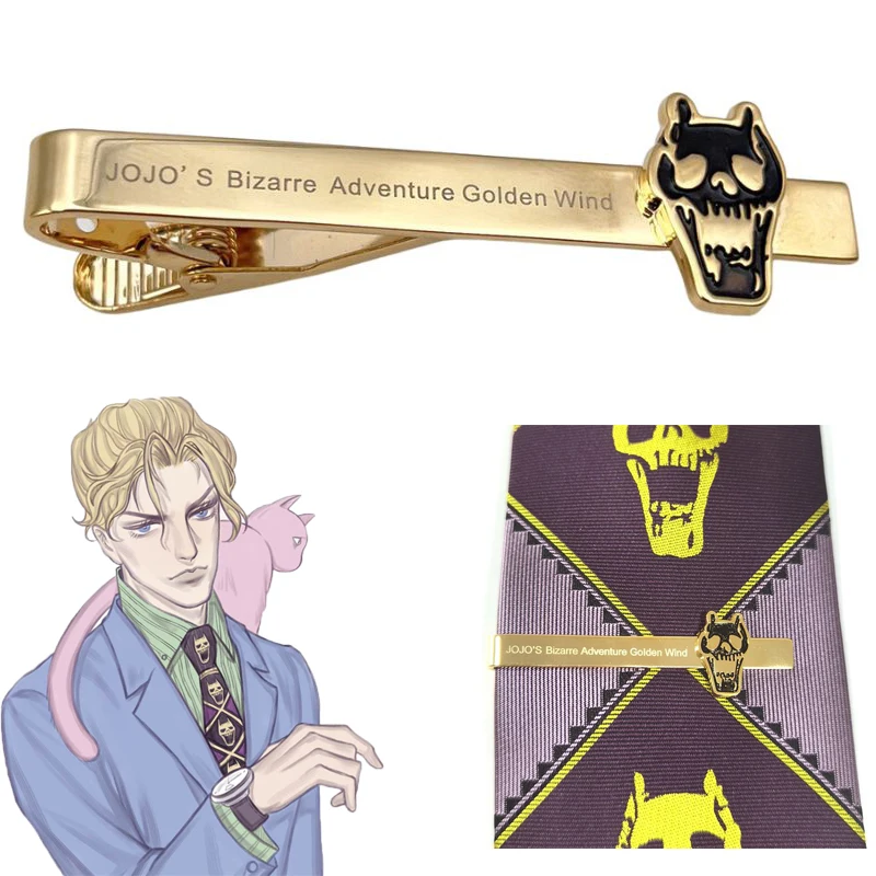 

Anime JoJo's Bizarre Adventure Golden Wind Kira Yoshikage Cosplay Necktie Clip Unisex Gifts Jewelry Props Accessories Tie Clip