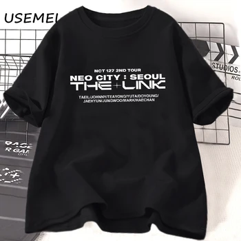 여성용 NCT 127 티셔츠, 네오 시티 서울 티셔츠, Kpop Merch Contt 티, 오버사이즈 코튼 티셔츠, 캐주얼 O넥 한국 스트리트웨어