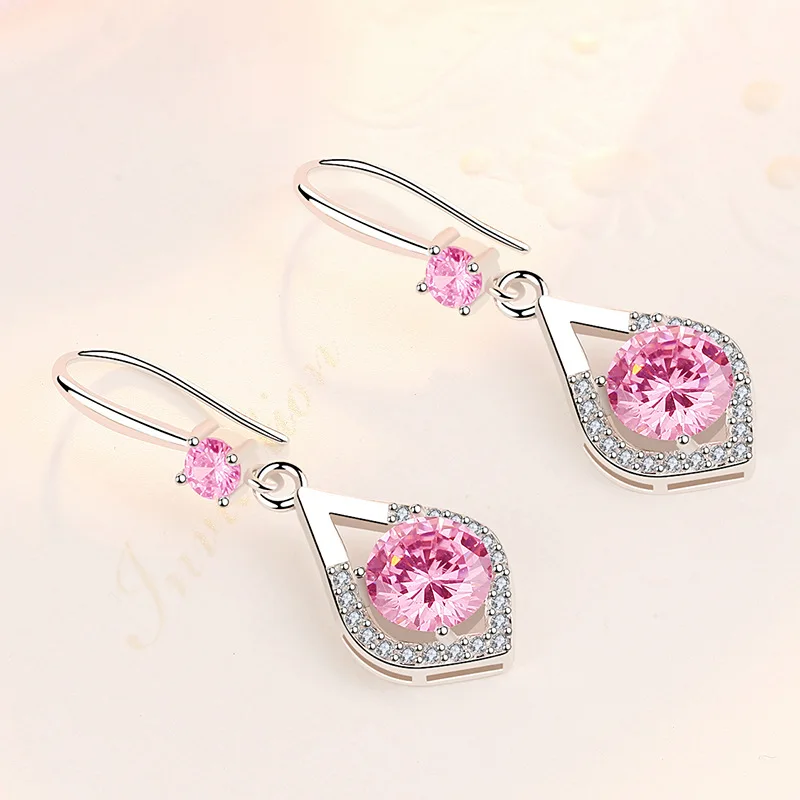 Fine Jewelry 925 Sterling Silver Earrings Inlaid With Zircon Crystal Flower Earrings Charm Jewelry For Women Gift Engagement Wed - 3