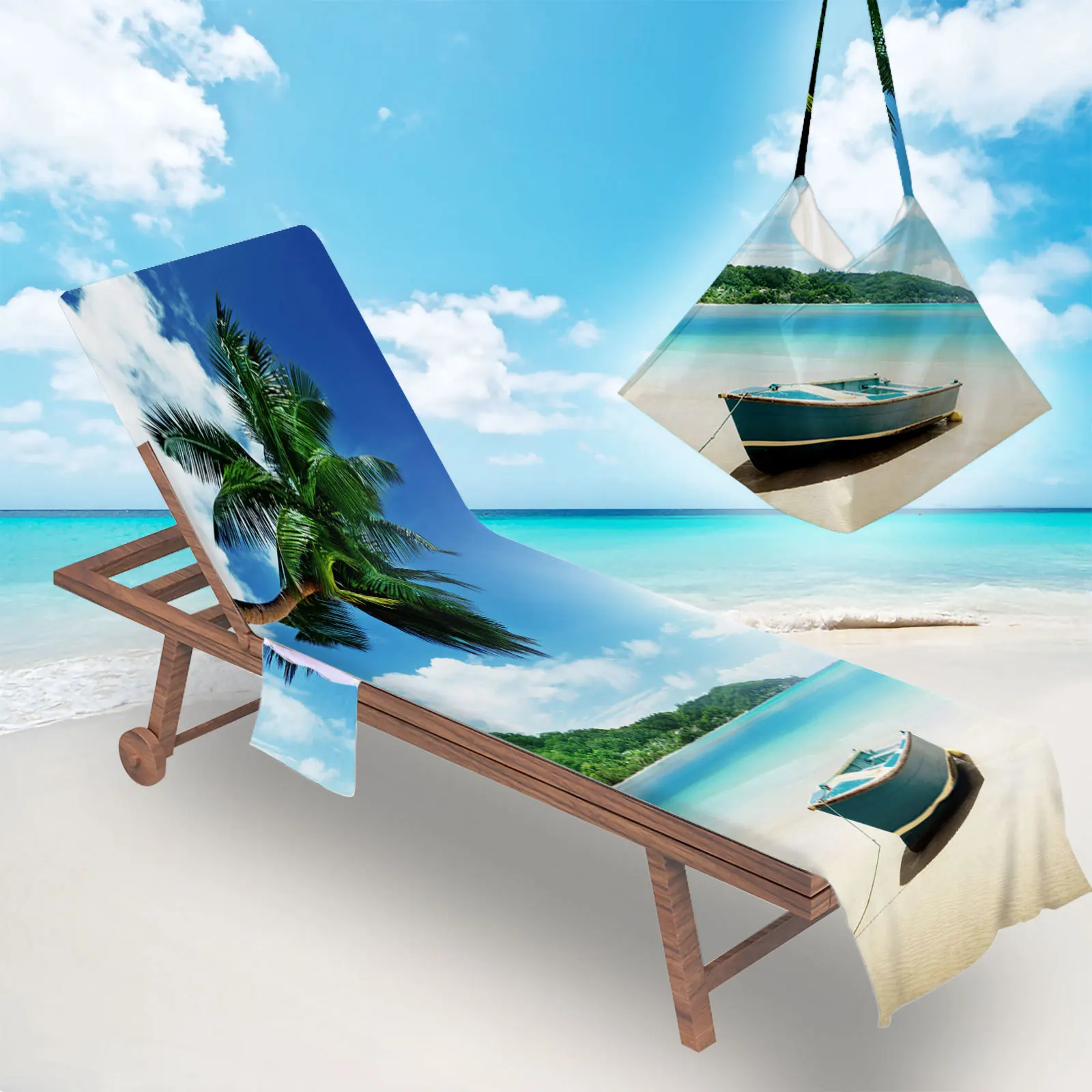 Beach-towel-beach-chair-cover-with-side-pockets-comfortable-and-quick ...