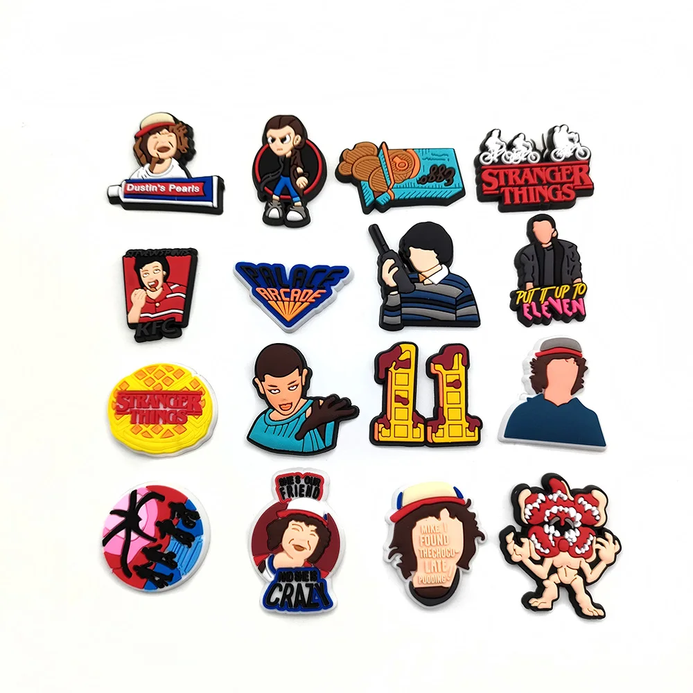 Novelty Horror-themed TV Series 1PCS Cartoon Shoe Charms Funny DIY Sandals Clogs Accessories Decorate Kids Boy Adult X-mas Gifts