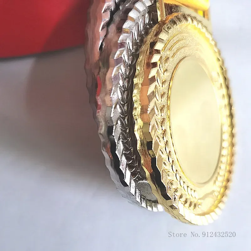 Creative Customized Hang a medal around the neck gift Honor Award School Competition Gold silver Bronze table tennis MEDALS 3Pcs