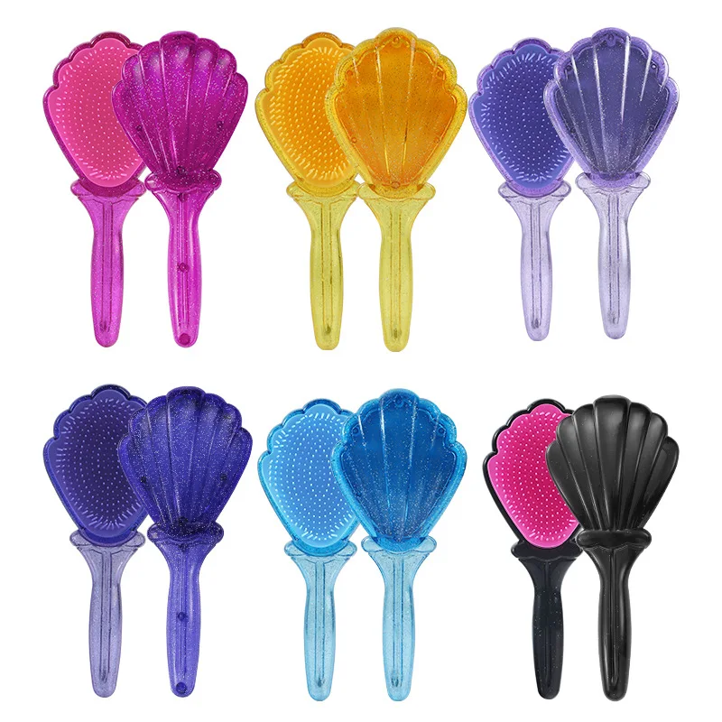 The New Transparent Hairdressing Hair Brush Portable Shell Comb Airbag Massage Hair Care Cute Cartoon Rainbow Comb