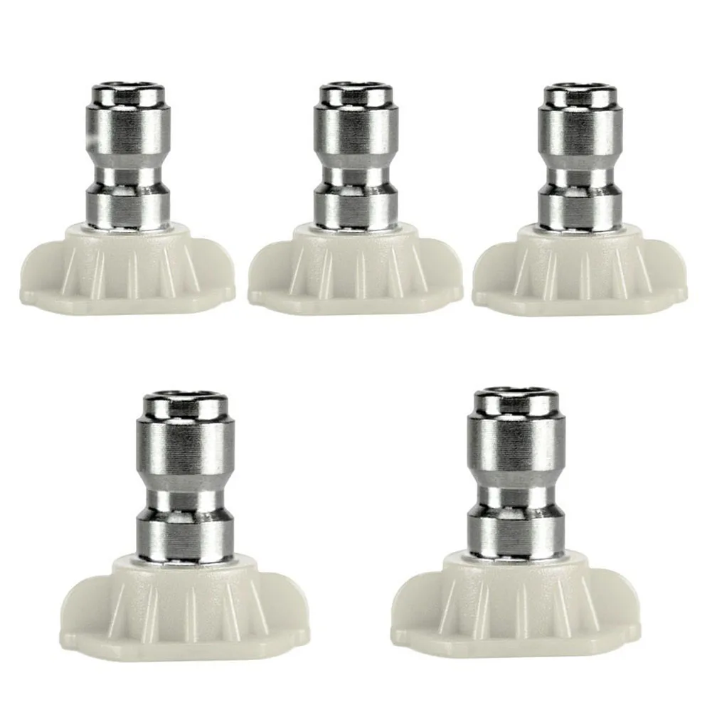 Ugelli A Spruzzo Punta Bianca 4000 Psi 5 Pezzi Di Connessione Punte Per Ugelli A Pressione Di Alimentazione 1/4 Rondella Rapida Bianca 40 Gradi