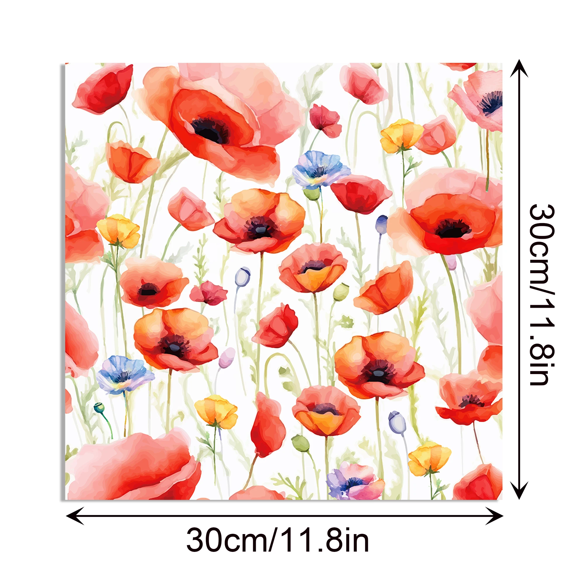 24 stücke 30*30 cm Mohn Rote Blumen Sammelalbum Handwerk Papier DIY Handwerk Kunst Hintergrund Papier Origami Karte, der Fotoalbum Dekoration – Detail 10