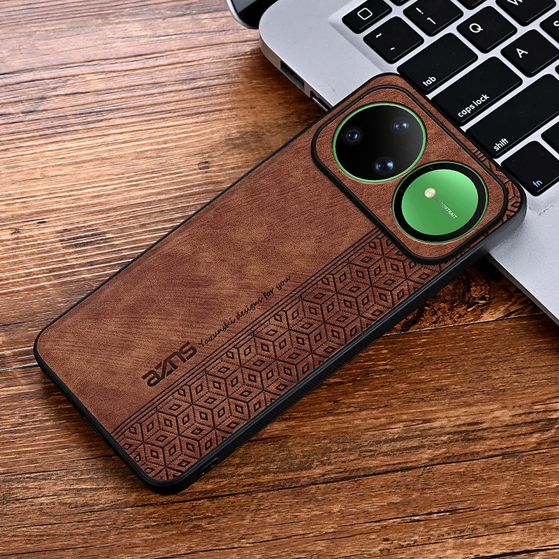 Shockproof Leather Phone Case Bumper with Skin Feel - Premium Back Cover