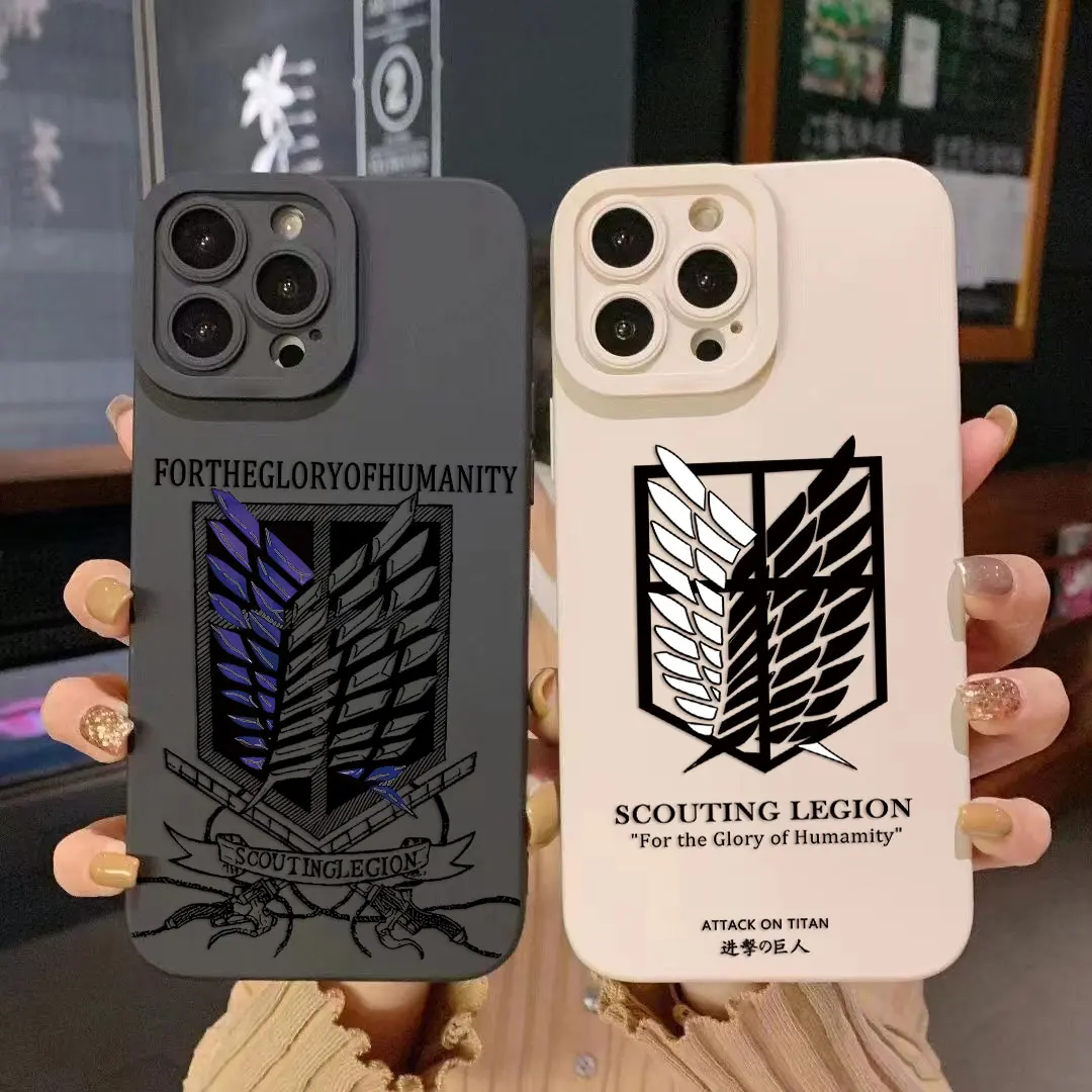 Coque de téléphone plein écran attaque sur Titan, étui arrière en Silicone pour iPhone X XR Xs 8 7 Plus Pro Max