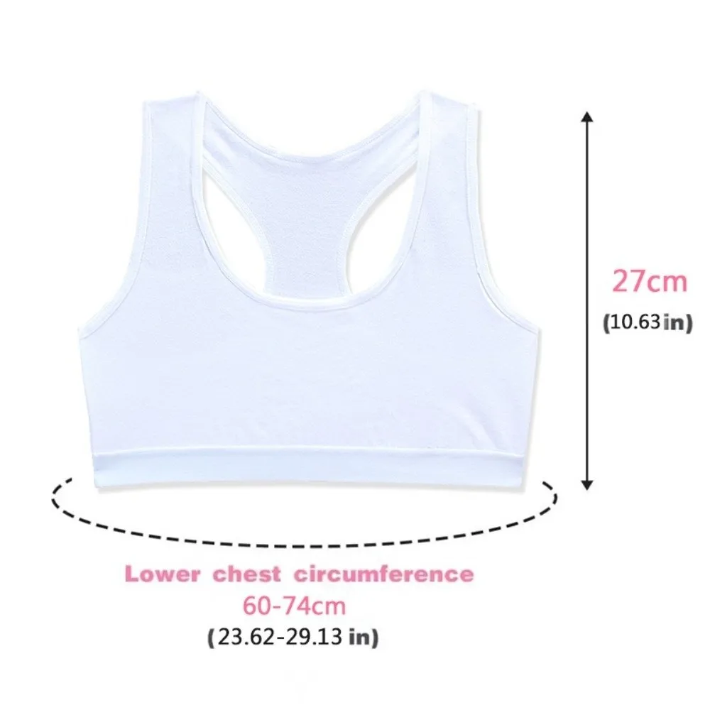 New Solid Color Small Vest Underwear Casual Training Bras Cotton Breathable Developmental Bras for Student Girls