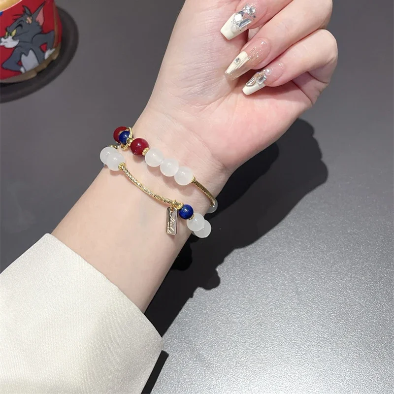 22mm 20mm Women Elastic Bead Bracelet for Huawei Watch GT4 41 46 Replacement Strap for Samsung Galaxy Watch 4 Jewels Accessories