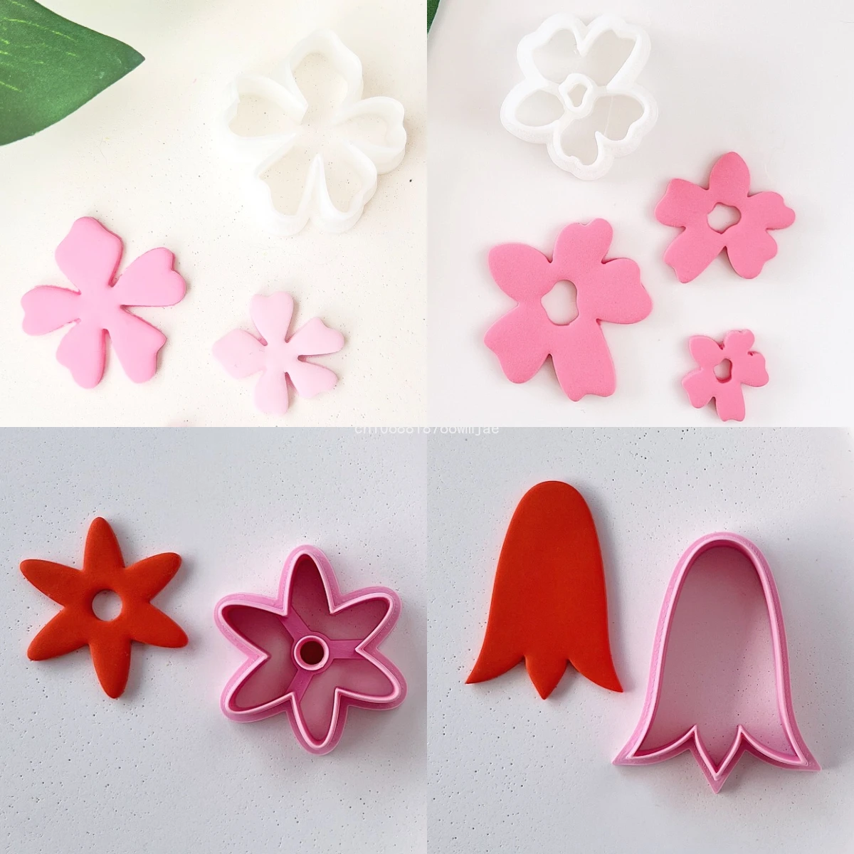 Polymer Clay Cutter Five Petals Shape Spring Flower Dangle Clay Embossing Moulds DIY Pendant Jewelry Cutting Tools