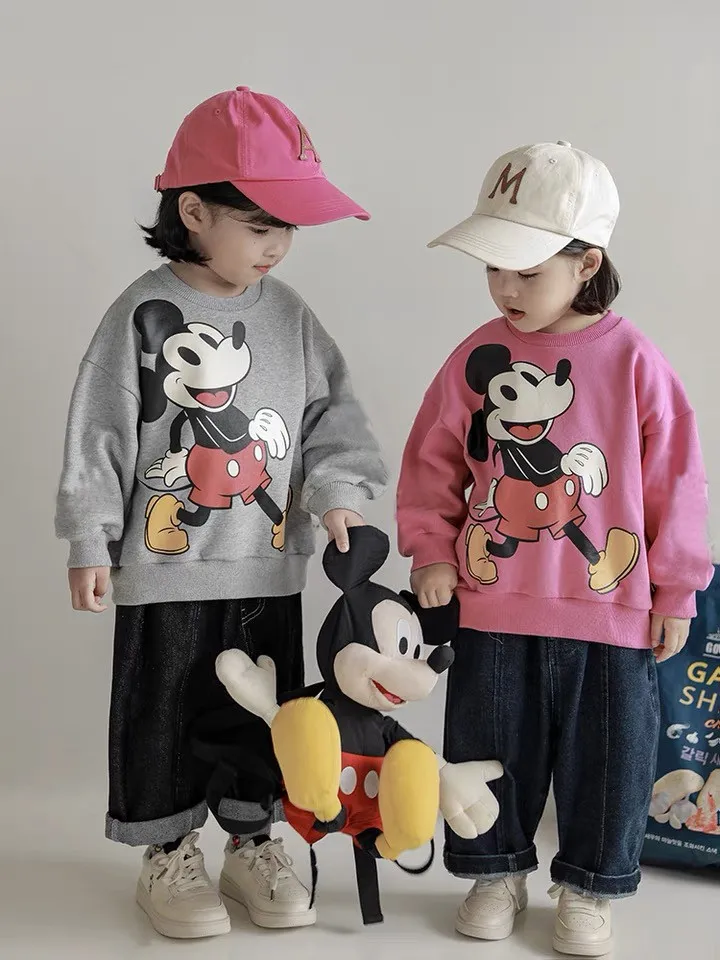 6m-4y Baby Sweatshirts Mickey Mouse Long Sleeve Tops Sweater Infant Clothes Autumn New Clothing Toddler Boys Sweatshirt Pullover