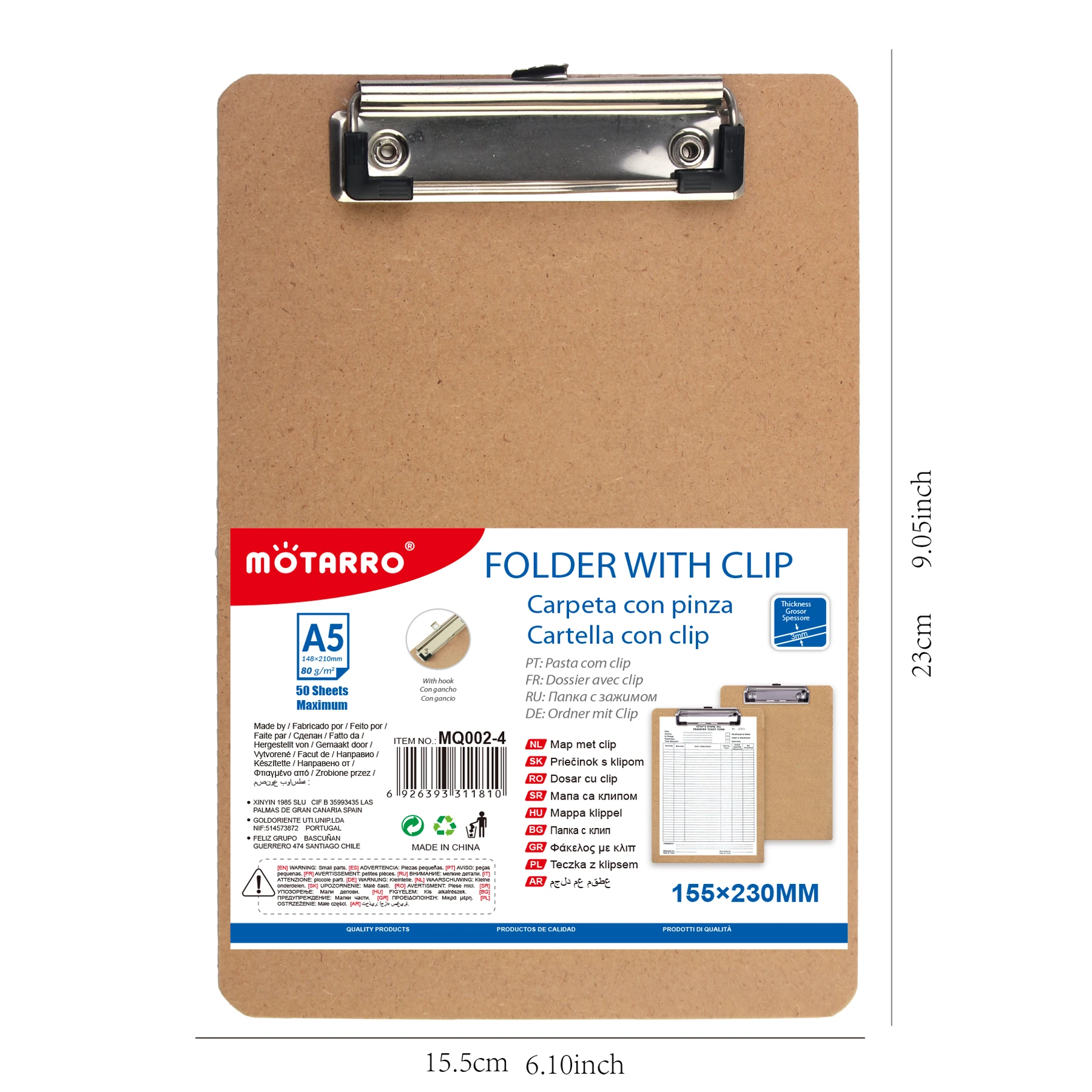 MOTARRO A4/A5 Tablet Folder Menu Writing Clipboard Paper Organizer Memo Density Board Flat Head Plate Clamp Office Stationary 6