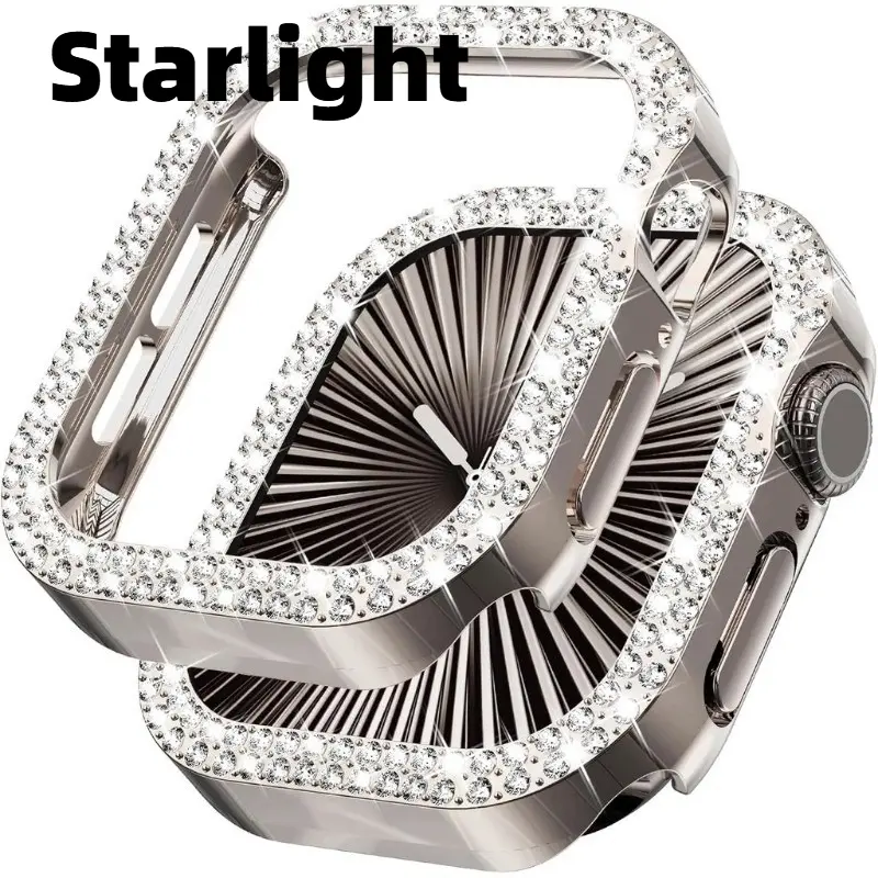 Bling Diamond Hollow Case for Apple Watch 46mm 42mm 40mm 41/44/45/49/41mm for iWatch Series 11 10 9 8 7 6 5 4 3 Protector Cover - Image 6