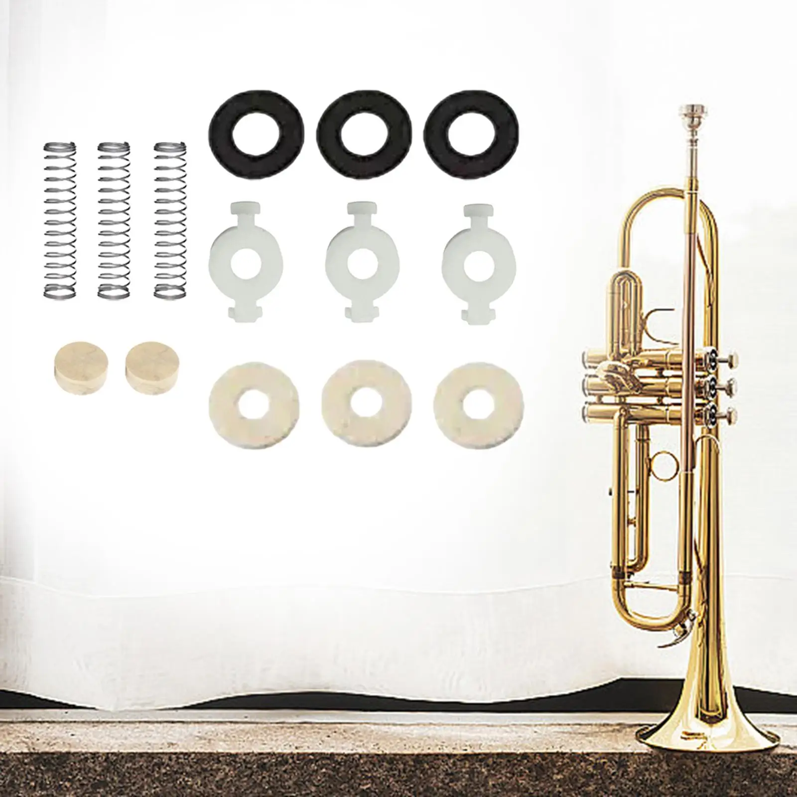 Trumpet Repair Kits Felt Washers Cork Pad Metal Professional Trumpet Valve Replacement Parts Trombone Brass Instrument