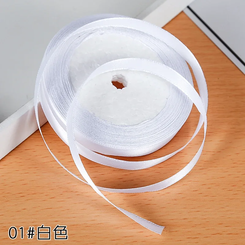 Elegant 6mm Silk Satin Ribbon for Special Occasions - 22 Meters Roll
