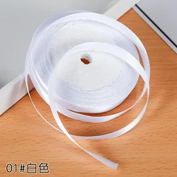 Elegant 6mm Silk Satin Ribbon for Special Occasions - 22 Meters Roll (White)