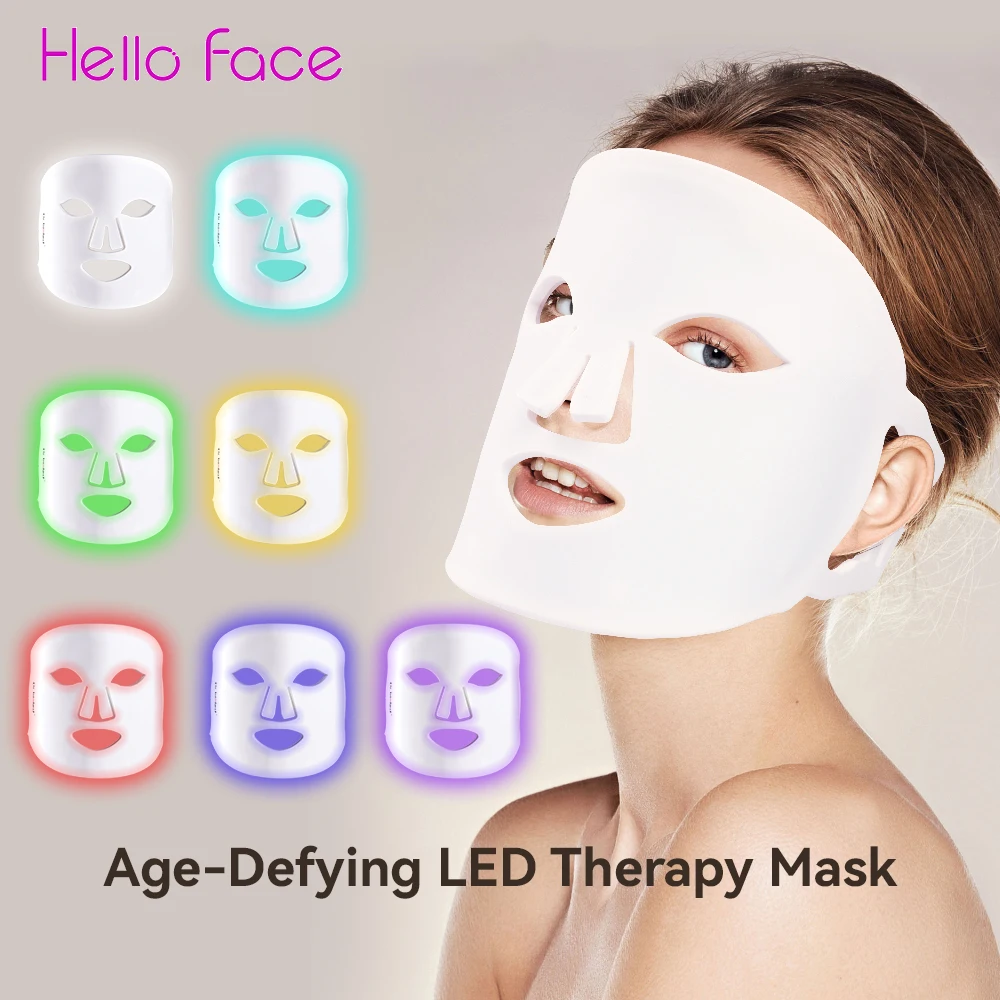 Facial LED Light Therapy Mask Professional 7 Color PDT Face Beauty Mask Wireless Photon Skin Rejuvenation Luxury For Lover