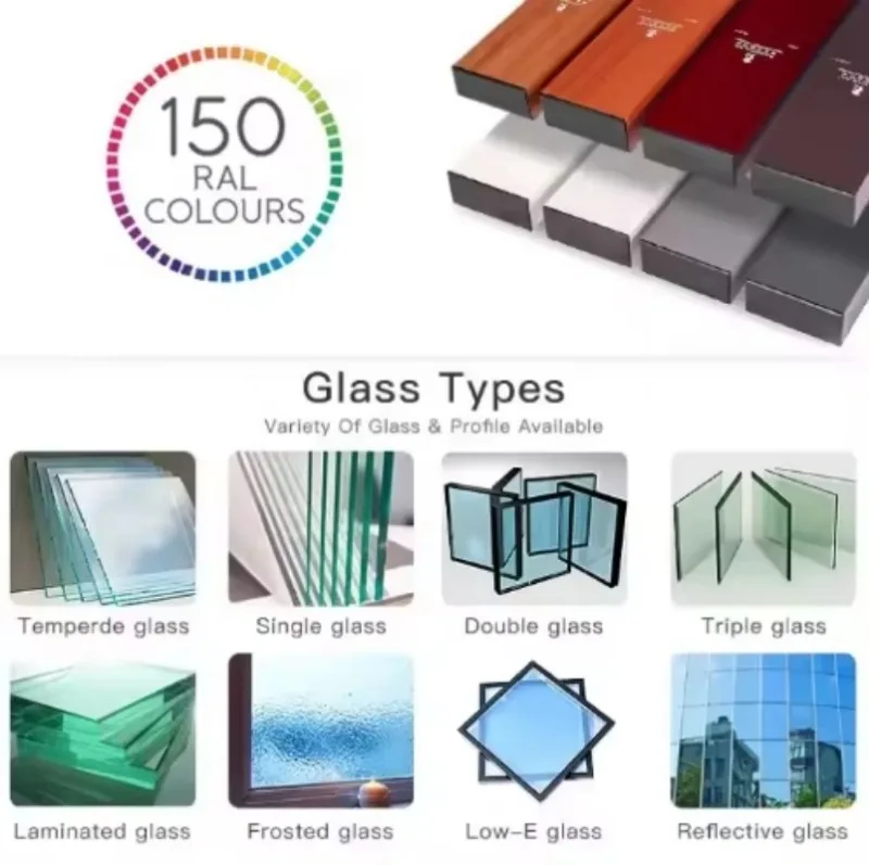 Large Modern Internal Lockable Organ Style Doors, Sliding Aluminum Doors, Bi-folding Double Glazed Patio Doors