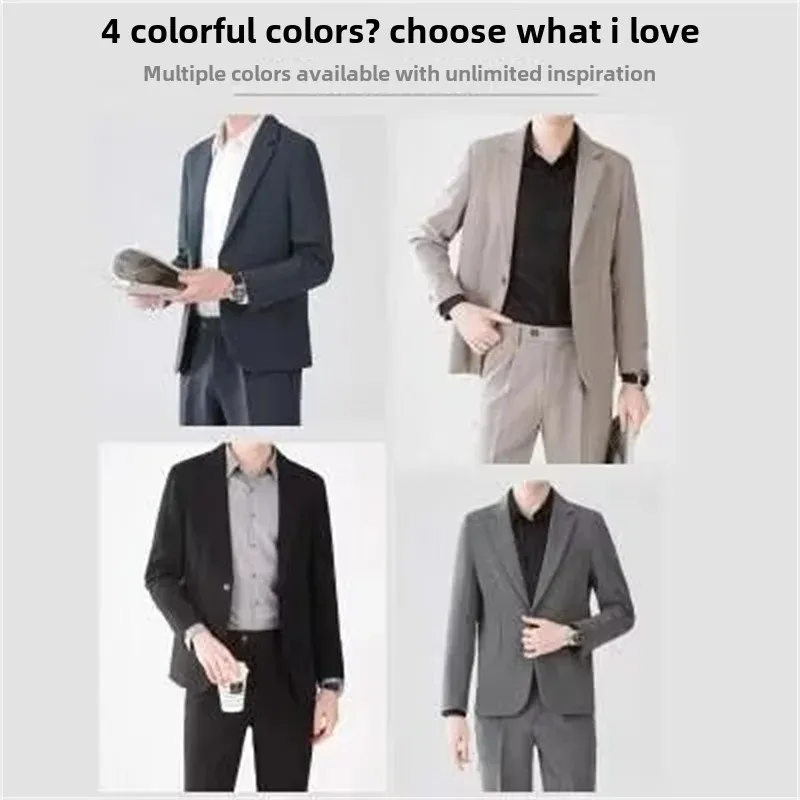 Slim Fit Men's Suit Jacket Casual Western Style Business Korean Version Lightweight Loose Fit Smooths Silhouette