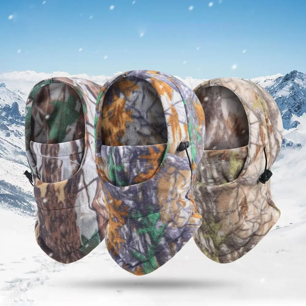 

Windproof Beanies Cap Head Cover Plush Fleece Face Mask Camouflage Shawl Autumn Winter