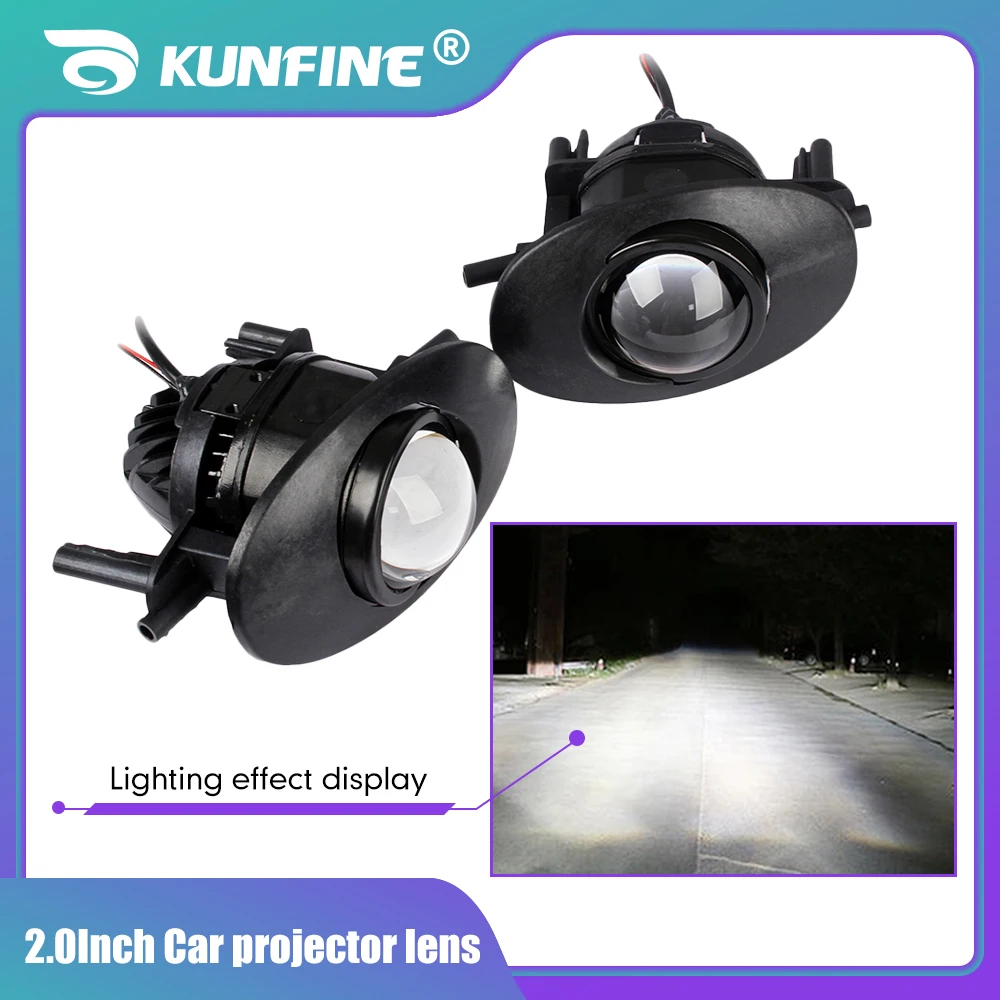 

2.0'' Pair of Bi-Xenon HID Car Fog Light Projector Lens Kit Car Headlight High Low Beam Yellow Light 217-2039