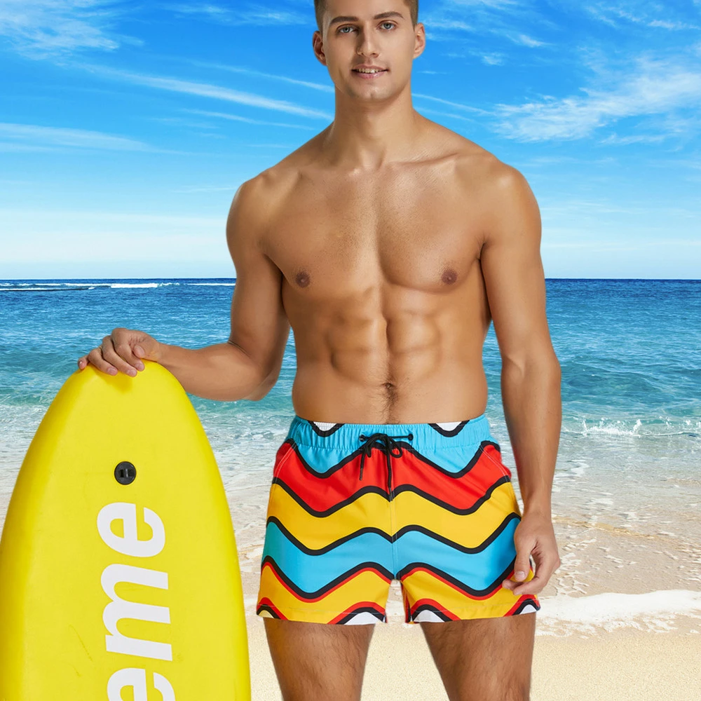 Pantalones cortos de Surf para nadar para hombre, ropa de baño 2 en 1, sin de usar calzoncillos|Pantalones de y playa| - AliExpress