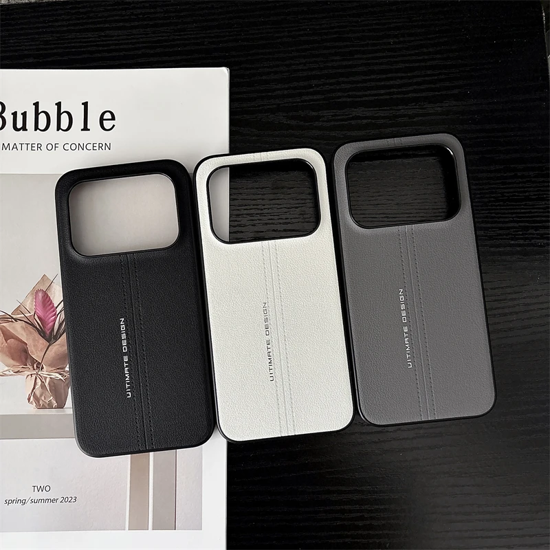 Luxury Silicone PU Leather Shockproof Bumper Case - Simple Shell Back Cover