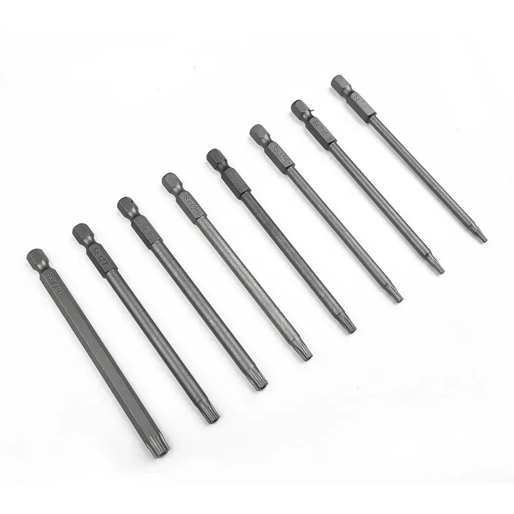 마그네틱 Torx 스크루 드라이버 비트, T8-T40 전기 스크루 드라이버 비트, T8, T9, T10, T15, T20, T25, T30, T40, 100mm