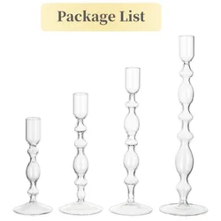 Elegant 4 - Piece Candle Holder Set for Modern Decor and Events (A - 4PCS Clear)