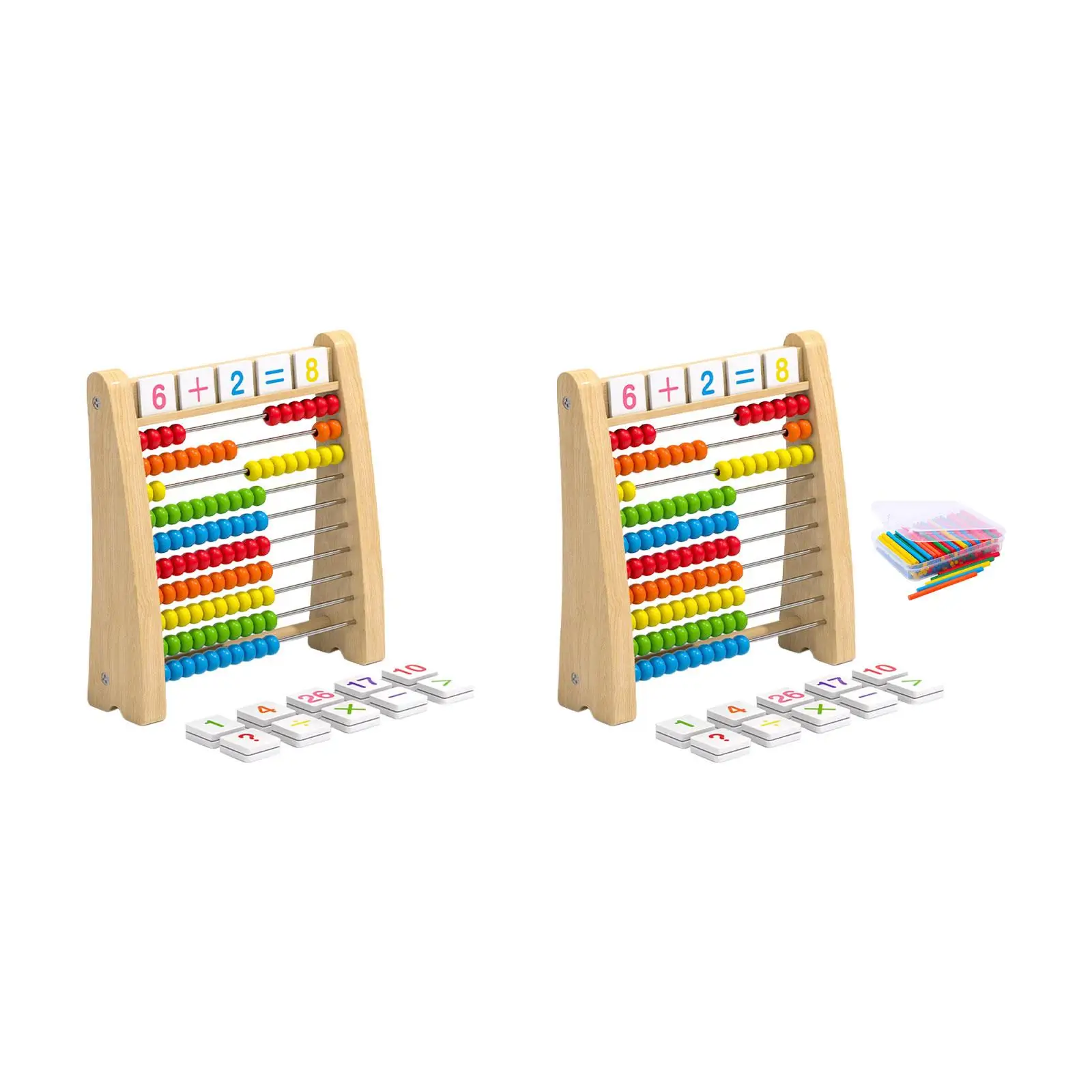 

Wooden Abacus Ten Frame Set Smooth Edges Math Manipulatives Educational Counting Frames Toy Montessori for Boys Girls Preschool