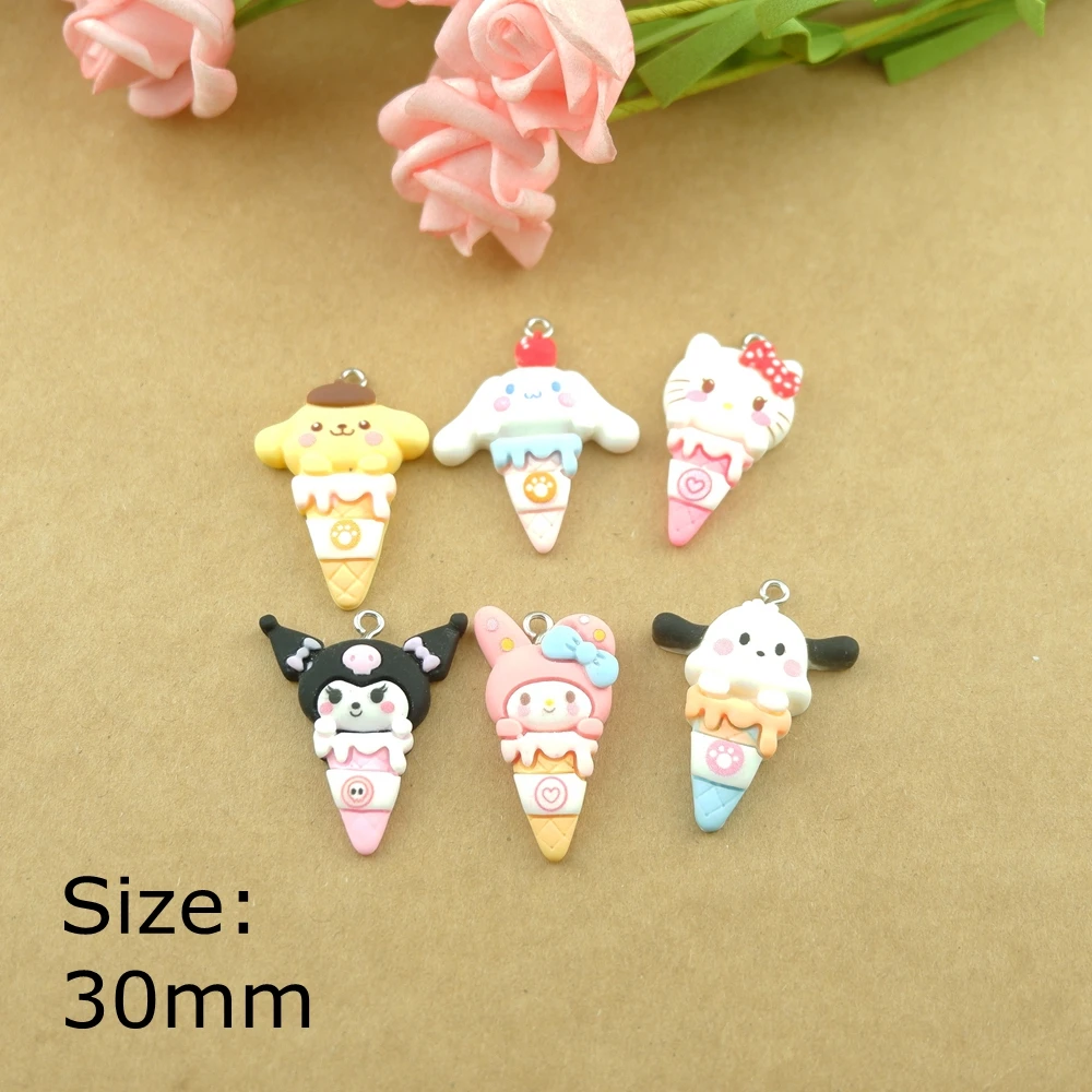 

Cute Ice Cream Charms Resin Flat Back Cabochon Bracelets Necklace Earrings Making Accessories DIY Jewelry Pendants