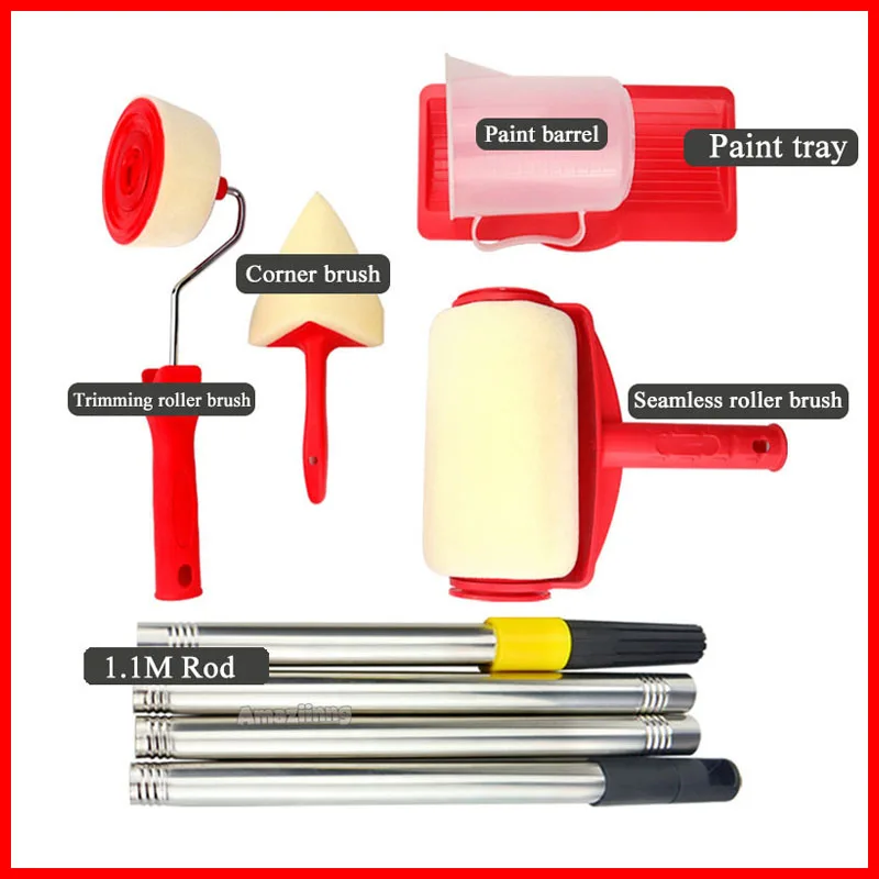 6PCS Paint Roller Brush Tools 1.1M Multifunctional Household Extension