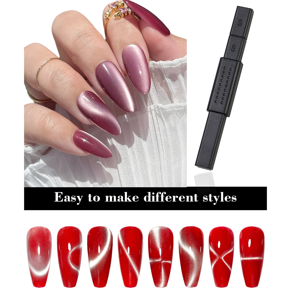 4/5/10Pcs Multi Functional Nail Art Magnetic Stick Kits For Cat Eye Gel Decoration Magnetic Bar Nail Enhancement Tool