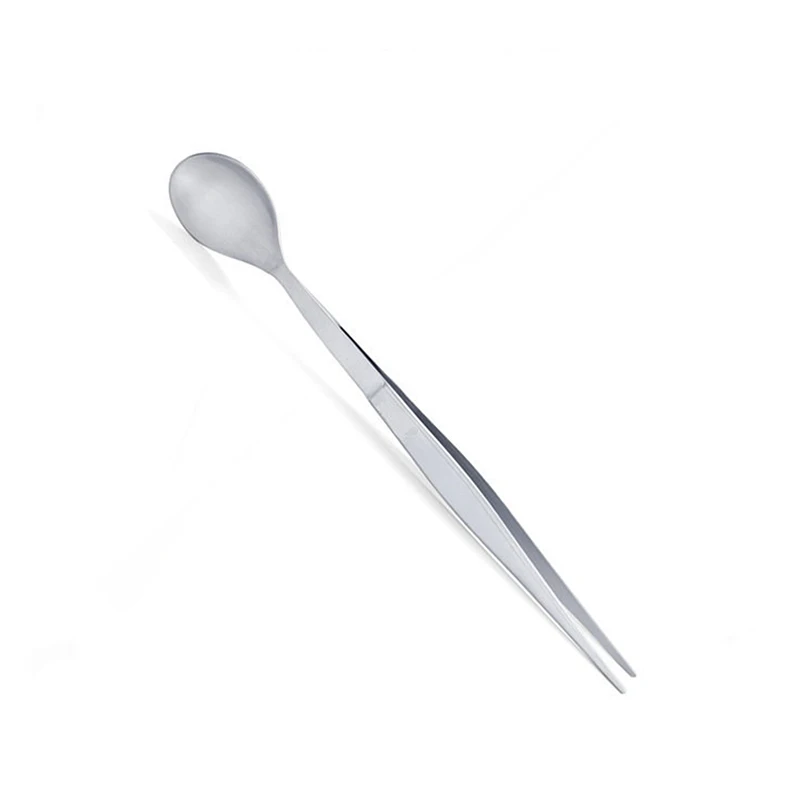 Sturdy 2 in 1 Stainless Steel Tasting Spoon Tweezers Dual Function Party Kitchen Accessories Chef Cooker Spoon Gadget cutlery set stainless steel cutlery set