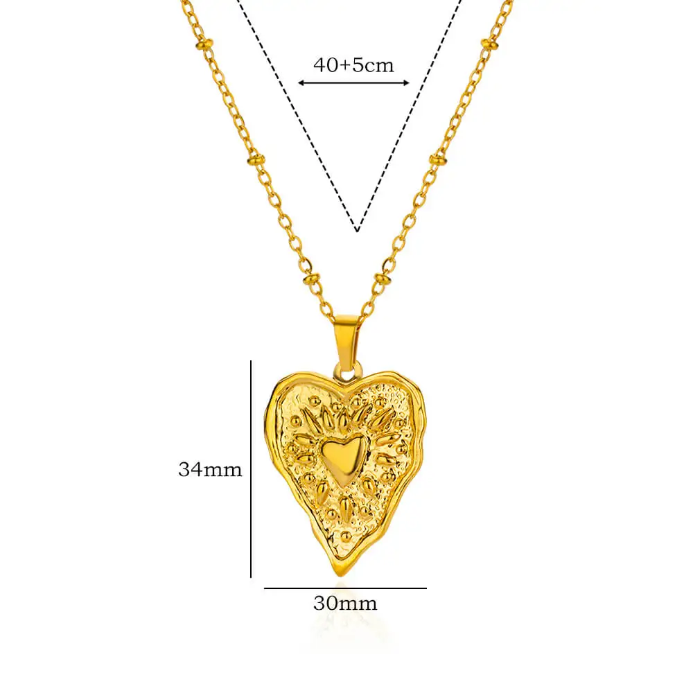Stainless Steel Elegant Heart Pendant Necklaces For Women