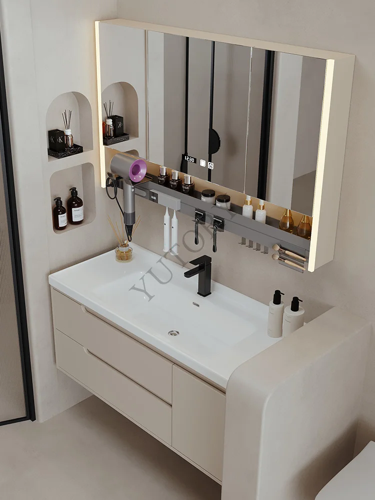 Multifunctional storage rack, smart mirror cabinet, ceramic integrated bathroom cabinet, toilet, hand wash basin