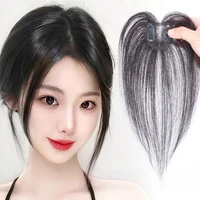 Cheveux humains petit coeur de pêche Invisible respirant pièce de cheveux droite Topper augmenter le Volume de vente pour les femmes cheveux amincissants 1