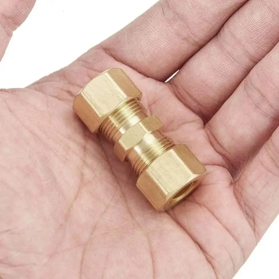 10 Pack Rechte Messing Remleiding Compressie Koppelingen Unie Connector