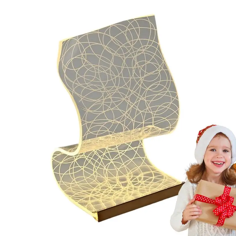 

Rechargeable Table Lamp Wave Shaped Battery Operated Desk Lamp With Fine Lines 3 Position Dimmable Night Light home decor
