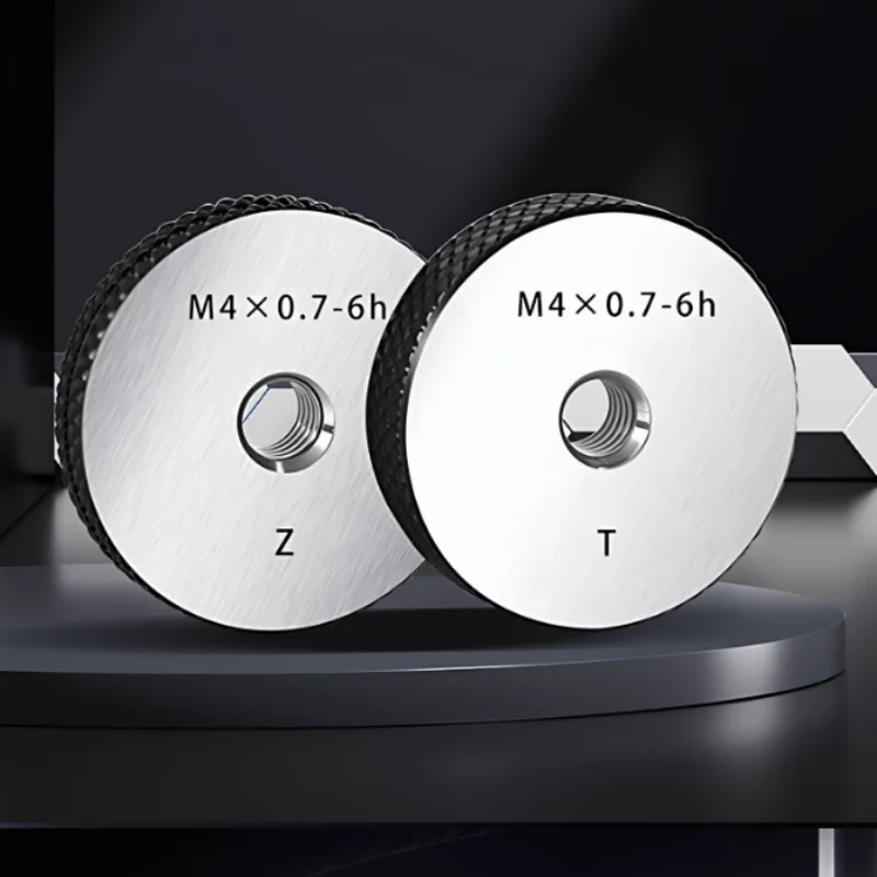 1세트(1*GO+1*NOGO)M2.5-M8 비표준 미터법 미세 나사산 링 게이지 측정 도구 M2.5M3M4M5M6M7M8 6h