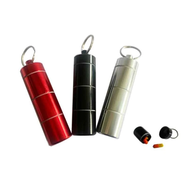 

Коробка для таблеток из алюминиевого сплава, портативный контейнер, держатель для таблеток для путешествий, для мужчин и женщин